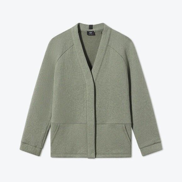 LUNYA Mens Sweater Small Green RESTORE DOUBLE FACED Cardigan Snap Button LAHGO - Picture 1 of 10